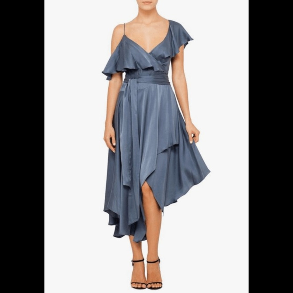 NWT Zimmerman Sueded Asymmetric Wrap Dress purple